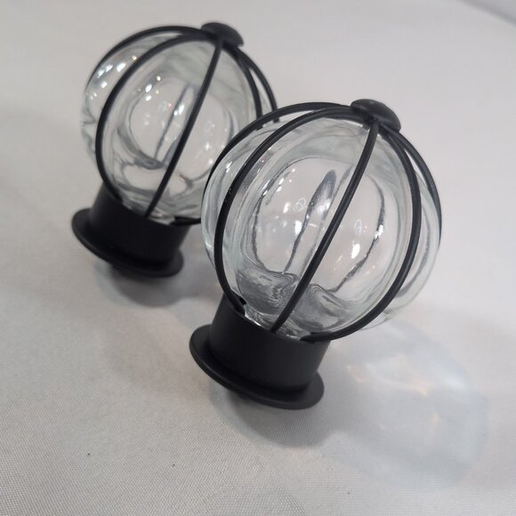 IKEA Blast 4 Set 402.172.48 Round Rod Finials Glass Globe Black Curtain Steel - Picture 8 of 16
